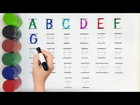 Alphabet, ABC song, ABCD, A to Z, Kids rhymes, collection for writing along dotted lines for toddler