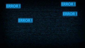 spamming animation of fatal error pop up window full screen with noise background.