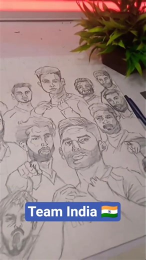 Team India Drawing 🇮🇳#shorts #art #drawing #india #t20worldcup India #trending #painting