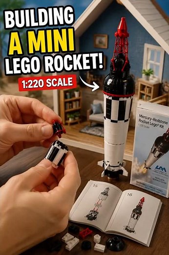Building a Mini LEGO Rocket #Miniatures #DollhouseMiniatures #dollhouse #spacehistory #legobuild