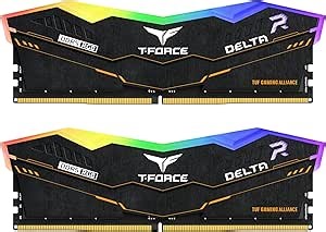 TEAMGROUP T-Force Delta TUF Gaming Alliance RGB DDR5 Ram 32GB (2x16GB) 6400MHz PC5-51200 CL40 Intel XMP 3.0 & AMD Expo Compatible Desktop Memory Module Ram Black FF5D532G6400HC40BDC01