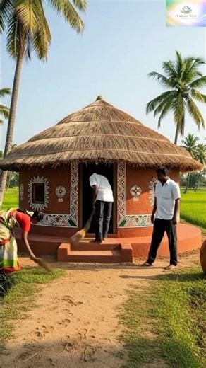 Rustic Serenity: The Painted Hut#VillageLife #RuralVibes #TraditionalHome #Heritage #NatureLover