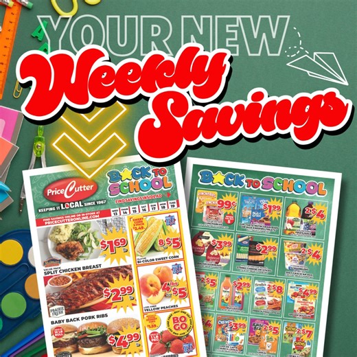 📣 The Weekly Ad just dropped—your grocery list will thank you! From pantry staples to fresh picks for Back to School —this week’s deals are too good to miss! 📅 Hurry in — these deals are only good through August 19! 📍 Shop your local Price Cutter! 👇 Check out what’s on sale this week at https://www.pricecutteronline.com/weekly-ads | Price Cutter