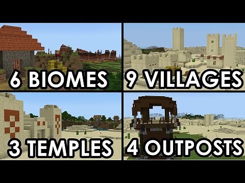 The BEST MINECRAFT SEED Ever! (9 Villages, 4 Outposts, 5 Biomes, 3 Temples)