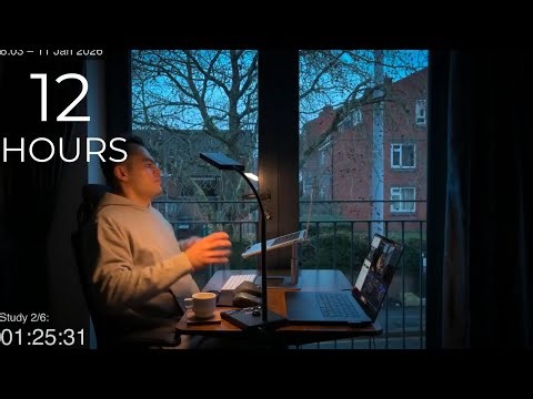 12-Hour LIVE Study With Me 🎓 | Cozy UK Ambience | Custom Pomodoro Timer | Deep Work Mode