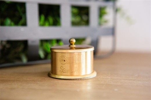 Vintage Brass Stamp Roll Dispenser | Gold Postage Holder | Abe Lincoln | Office Desk Decor - Etsy