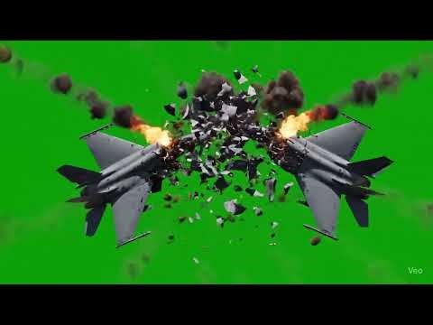 2 Jet Crash Mid-Air | Explosive Collision | Green Screen VFX