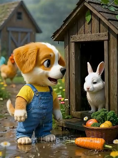 Baby Puppy and Lonely Bunny: A Heartwarming Cooking Tale