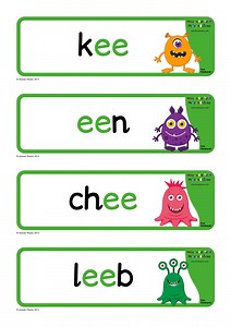 Nonsense EE Words Free Flashcards | Monster Phonics