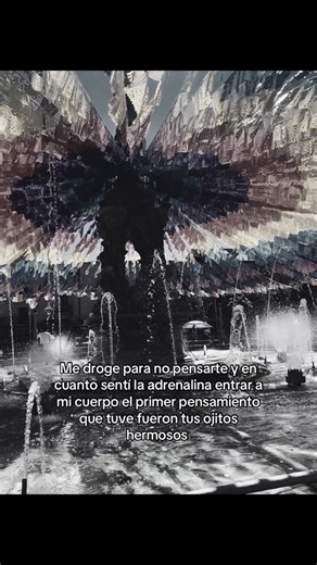 Melancholic Fountain Scene with Emotional Message