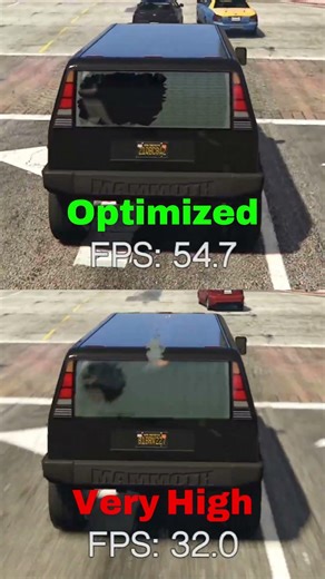 Optimized vs Very High | GTA 5 Performance Test#shorts