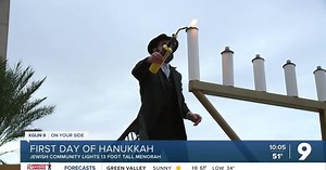 Jewish community begins Hanukkah by lighting Tucson's tallest menorah