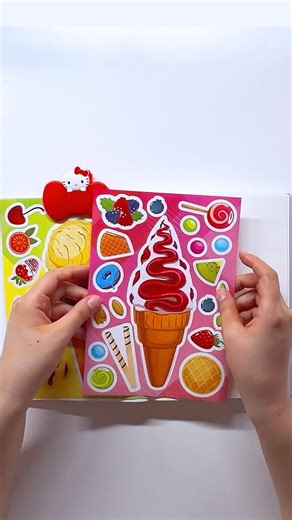 Paper DIY Dessert Soft Ice Cream Sticker DIY 🍦 소프트 아이스크림 꾸미기 #paperdiy #sticker #kawaii #craft