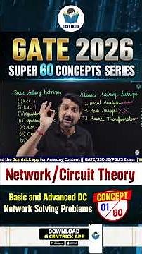 1/60 | Basic to Advanced DC Problems | Network Theory | GATE 2026 by Sandeep Sir | Gcentrick