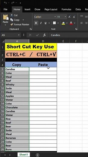 Excel Copy Paste Shortcut | Ctrl + C & Ctrl + V Explained 💡