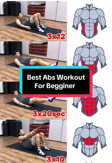 Best Abs Workout For Beginners At Home! Save and follow me for more exercises 👍 #workoutathome #absworkout #begginerworkout #abs #sixpackabs