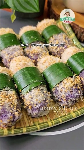 Cheesy Ube Palitaw Rolls #shorts