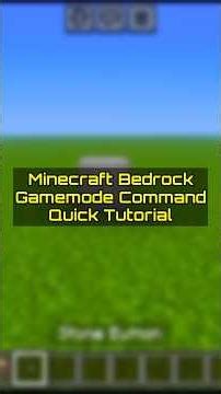 Mcpe Gamemode Command Tutorial #mctutorial