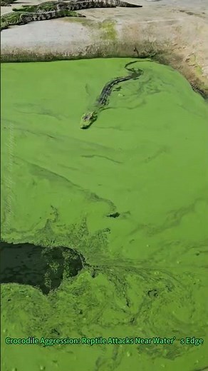 Crocodile Aggression: Reptile Attacks Near Water’s Edge