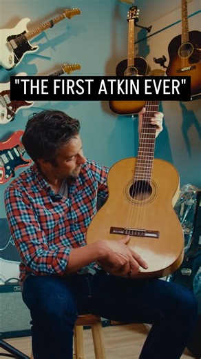 The most valuable guitar in the building? 😮 Alister and Tom dust off the very first Atkin acoustic guitar, made in 1993 with subtly flamed maple back and sides. Once sold to a friend, now returned for safe keeping… and maybe one day, the Atkin museum. Would you play it or keep it behind glass? #atkinguitars #acousticguitar #handmadeguitar #customguitar #luthier #guitarsdaily #guitarsoffacebook #guitarspotlight #guitarhistory #guitarcollection #vintageguitar #guitarcommunity #acousticguitars #gu