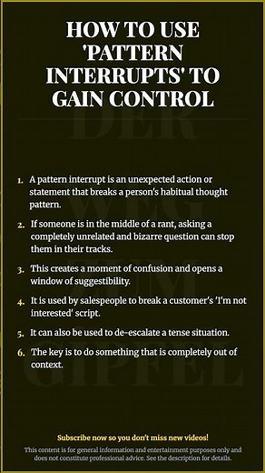 HOW TO USE 'PATTERN INTERRUPTS' TO GAIN CONTROL A pattern interrupt i...