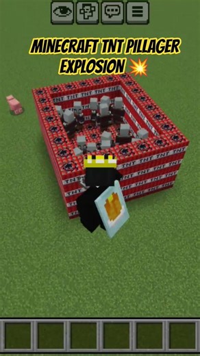 Minecraft TNT Pillager Explosion 😱💥 Village Destroyed! #minecraft #viral #tntexplosion #trending