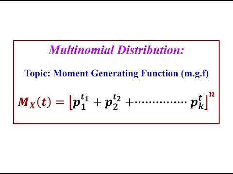 Multinomial Distribution || Moment Generating Function (m.g.f)