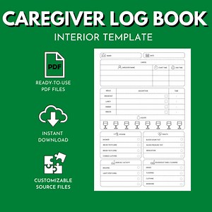 Caregiver Log Book Amazon KDP Interior Template for Low-Content Book