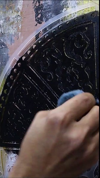 Textured abstract mandala painting with mixed media & metallic accents | Art tutorial