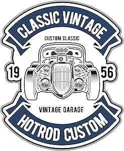 Classic Vintage Hotrod 6-Inch Vinyl Decal Sticker for Laptops, Water Bottles, Cars, and More – Durable, Waterproof, and Easy to Apply