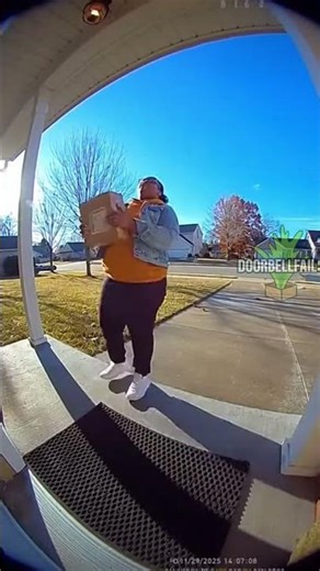 Package Thief Gets Hit with the Biggest Paint Explosion Ever 😂💥📦 #doorbellfails