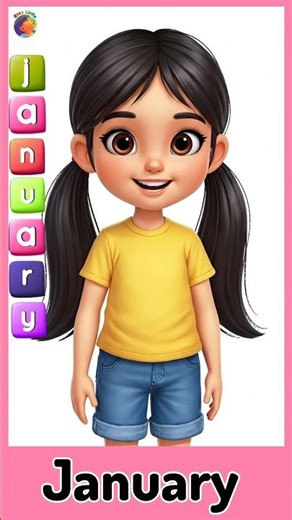 Spell J-a-n-u-a-r-y with Shizuka🤩 #spelling #kidslearning