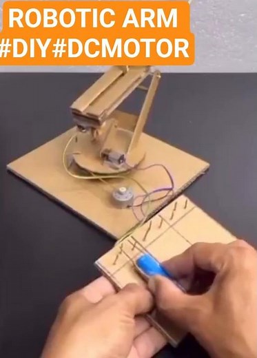 Robotic Arm using Cardboard and DC Motor | Science Project | for Class 9,10 science exhibition #diy