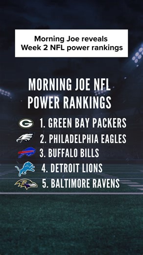 @joescarborough reveals #MorningJoe’s Week 2 NFL Power Rankings as @pstorre cries foul over not being consulted. | Morning Joe