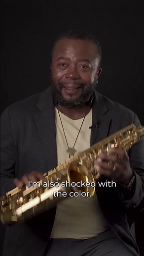 Presented with the new gold Signature saxophone from Selmer