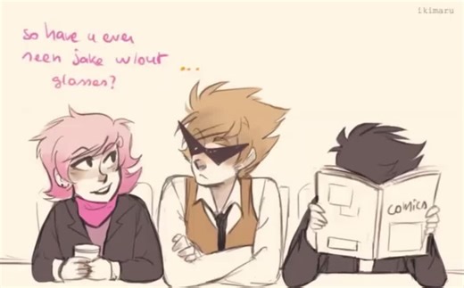 Jake English Without his glasses! Artist- ikimaru ( For the art in the background ) Idk whatelse to add here so