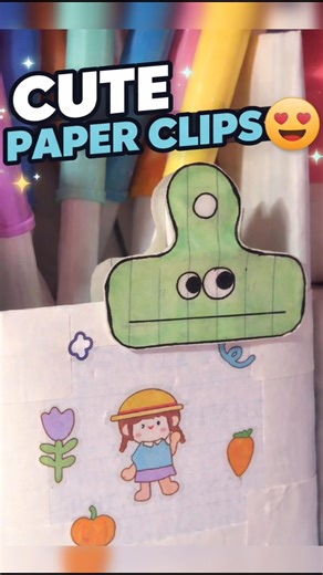 DIY Aesthetic Paper Clips 😍 | Cute Stationery Hack #Shorts