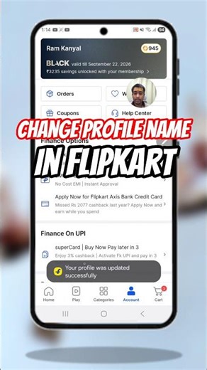How to Change Profile Name in Flipkart App