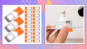 OSALADI 200pcs Recessed Light Clips Easy Install Downlight Spring Clips for Retrofitting