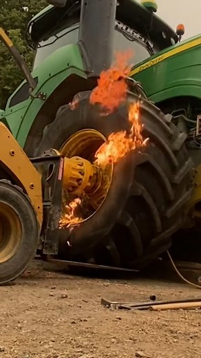 59K views · 502 reactions | Inflating tyre with fire | Tractor | Facebook
