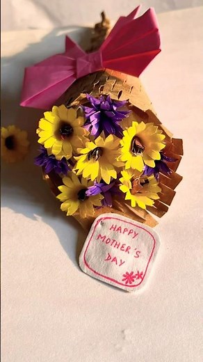 DIY Mini Paper Flower Bouquet for Mother’s Day | Easy Craft Idea #shorts #diycrafts #minibouquet