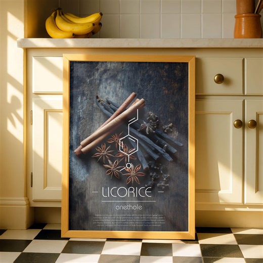 Licorice Wall Art | Anethole Chemistry Poster With Spice Illustration - Etsy