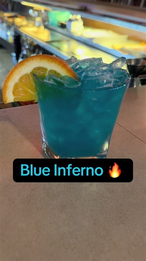 Blue Inferno Cocktail Recipe with Cinnamon Twist