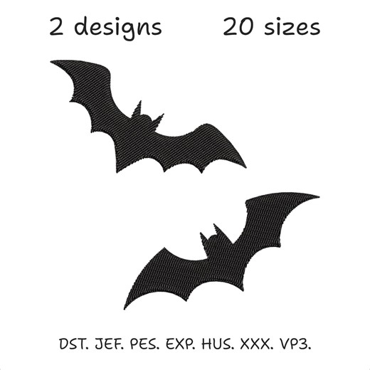 Bat Embroidery Design, Bat Mini Pattern, Halloween Embroidery Design, Machine Embroidery (digital Download) - Etsy