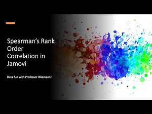 Conducting Spearman’s Rank Order Correlation in Jamovi