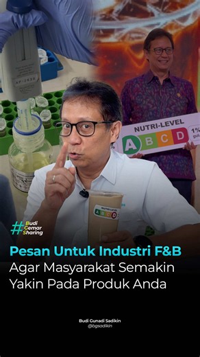 #BGS dorong para pelaku usaha untuk tidak takut mencantumkan Nutri-Level pada produknya Sebuah perubahan besar menuju masyarakat yang lebih sehat sedang kita mulai bersama-sama. Saya sangat mengapresiasi karena beberapa gerai minuman cepat saji seperti Fore dan Xing Fu Tang sudah mau mencantumkan Nutri-Level pada daftar menunya. Langkah pelopor dari kedua brand ini akan menjadi standar baru di industri F&B kita, yang tentunya segera nanti akan disusul oleh deretan merek-merek terkenal lain di In