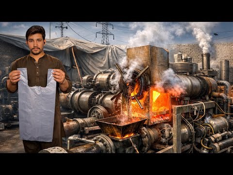 Amazing Manufacturing Process Of Making Plastic Shopping Bags In A Factory