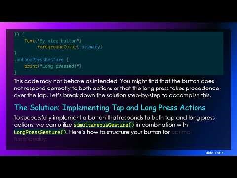 Creating a Button with Double Action in SwiftUI: Tap and Long Press Explained