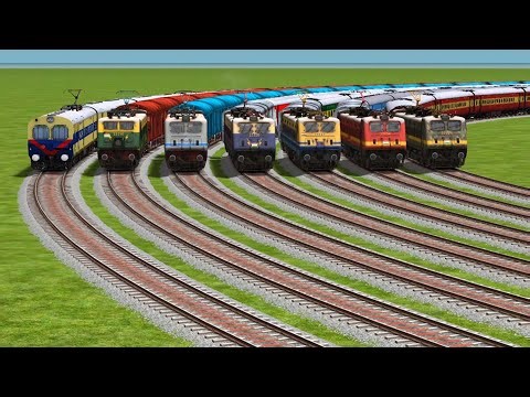 Indian Train Crossing 3d Gameplay Trains Railroad || Bumpy Forked Railways Journey's Station Steam 🚂