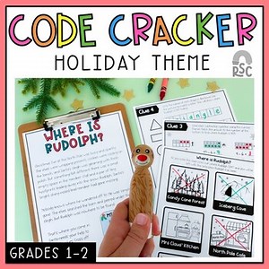 Christmas Math Code Cracker - Grade 1 & 2 Escape Room